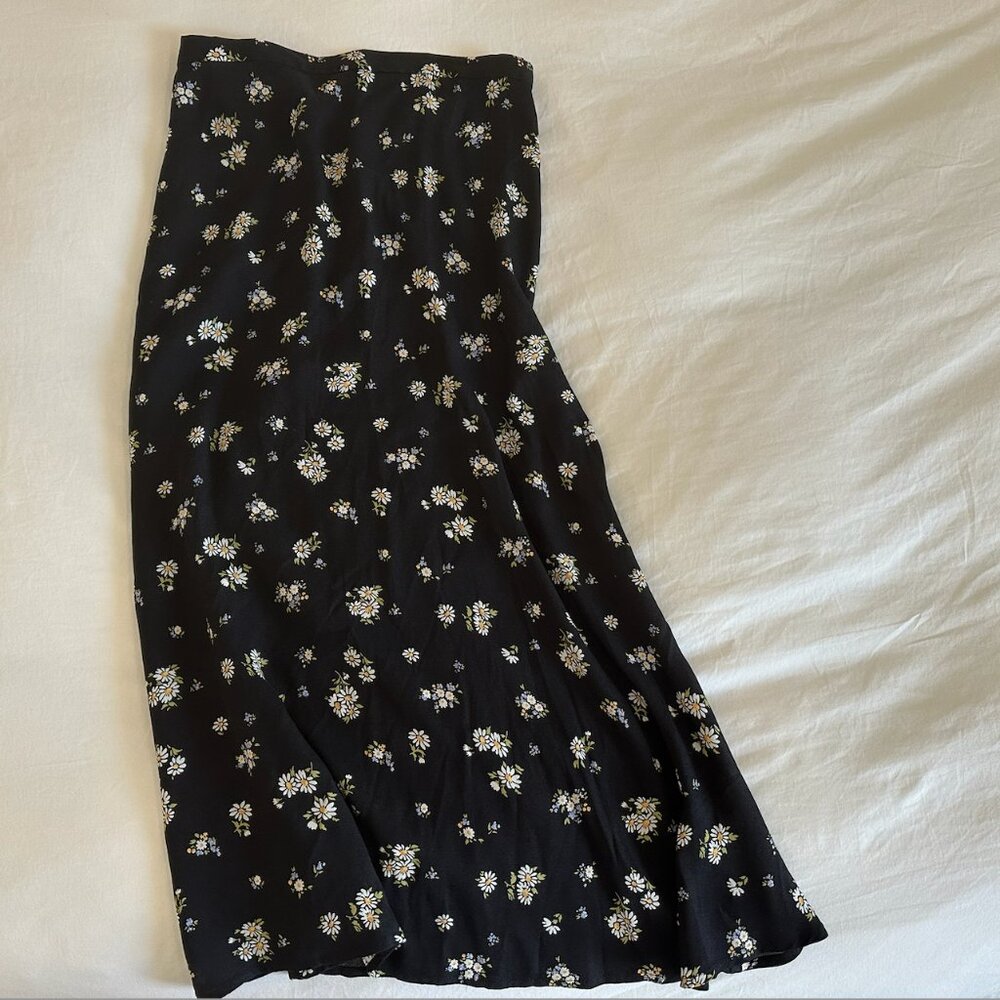 Reformation Navy Floral Midi Skirt - Picture 3 of 4
